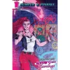 Cover for Bumper & Pinball issue 5. Red haired woman holding a spray can and a scythe.